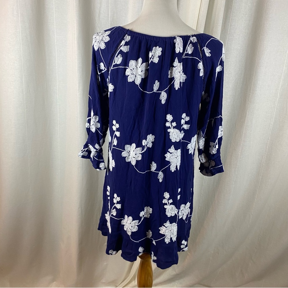 Simply Irresistible Women’s Large Mini Dress Floral Embroidered Navy White - Picture 7 of 7